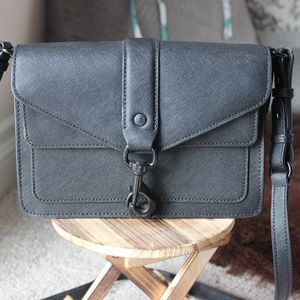Rebecca Minkoff Black Saffiano Hudson Crossbody